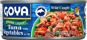 Goya Foods Chunk Light Tuna With Vegetables, Wild Caught, 4.94 Ounce (Pack Of 24)