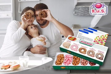 Jelly Belly Krispy Kreme Doughnuts Candy Jelly Beans Gift Box + 3 R.U.S. Candy Cards (Krispy Kreme Doughnuts)