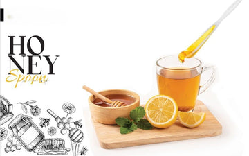 Honey Spoon - Easy To Stir Pure Natural Crystalized Wildcrafted Honey, Disposable And Individually Wrapped Spoons, Gluten Free (