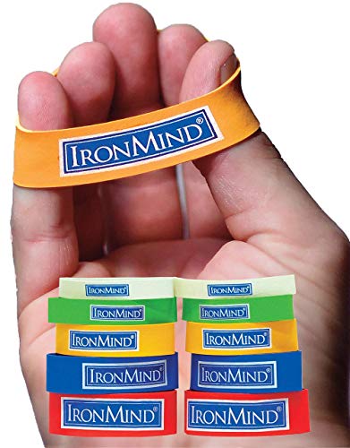 Ironmind Expand-Your-Hand Bands 10 Pack: Kiss Elbow Pains Goodbye - Prevent, Rehab, Reduce Pain From Tennis Elbow, Carpal Tunnel