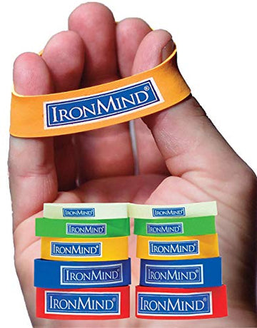 Ironmind Expand-Your-Hand Bands 10 Pack: Kiss Elbow Pains Goodbye - Prevent, Rehab, Reduce Pain From Tennis Elbow, Carpal Tunnel