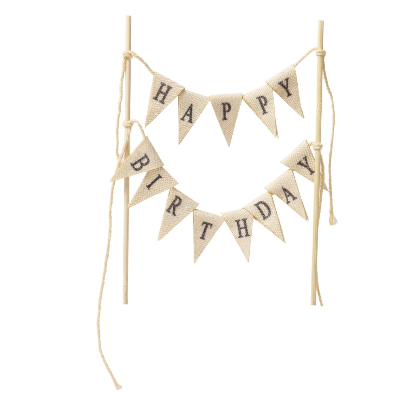Happy Birthday Cake Topper, Birthday Cake Bunting Topper Cake Topper Garland Handmade Food-Grade Safe Gender Neutral Party Decor