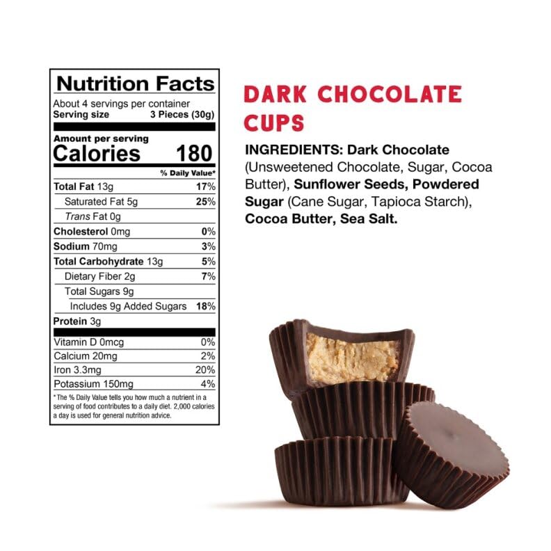 Free 2B Dark Chocolate Sun Cups Minis Gluten-Free Dairy-Free Nut-Free And Soy-Free - 4.2 Oz (Pack Of 1)