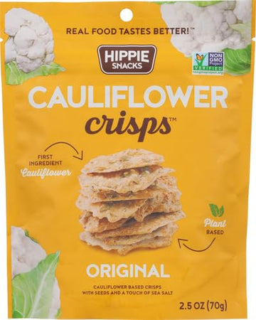 Hippie Snacks, Cauliflower Crisps, Original, 2.5oz