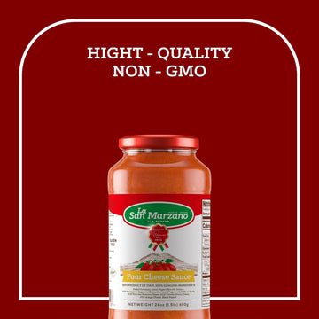 La San Marzano Four Cheese Pasta Sauce, All Natural, Non-GMO, Gluten Free, 24 oz (Pack of 4)