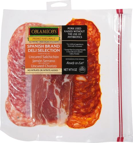 Colamecos, Spanish Brand Deli Meats - Uncured Salchichon, Jamon Serrano, & Uncured Chorizo, 6 oz