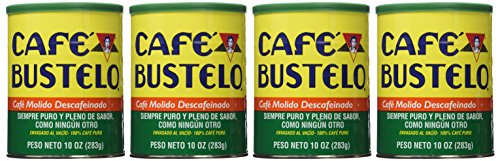Cafe Bustelo Decaffeinated Coffee, 10 oz Cans, Pack of 4 - Rich Flavor, Perfect for Coffee Lovers