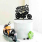 Ruscalin Cake Topper Black Motorcycle Design - 6.6 x 5.4 inches Birthday Party Decoration