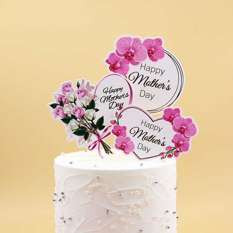 15 Pcs Happy Mother'S Day Cake Topper Mom Letter Cake Topper Pink, Decorative Party Cake Decoration For Mother'S Day