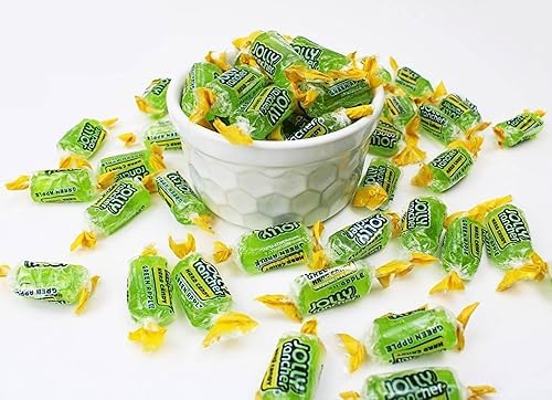 Green Apple Jolly Ranchers Hard Candy Bulk - Individually Wrapped All Green Jolly Ranchers Only - By Queen City Candy Cave (1 Po