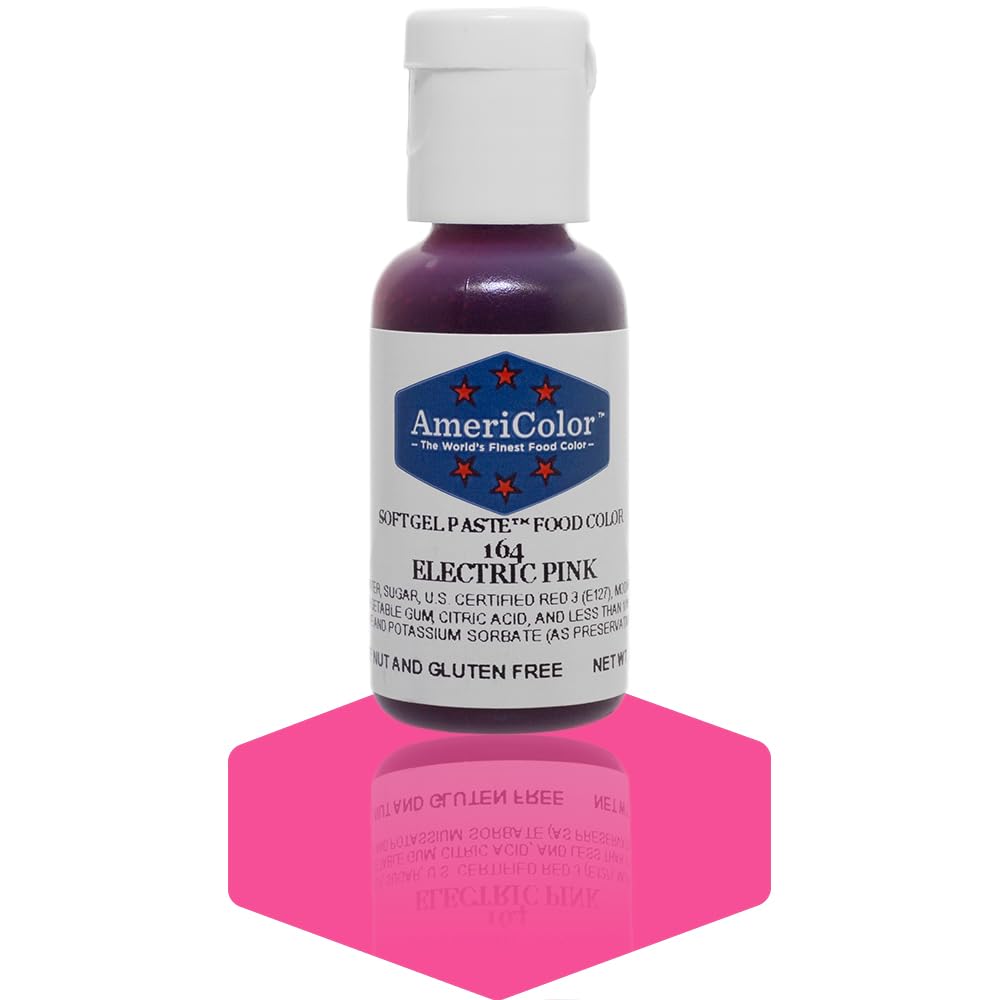 AmeriColor, Electric Pink, 75 Ounce Bottle, Soft Gel Paste Food Color
