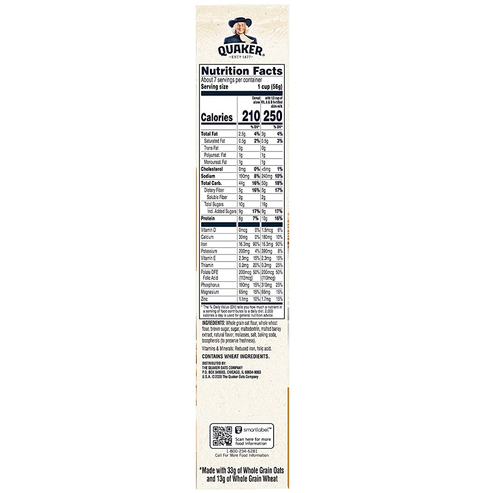Quaker, Oatmeal Squares, Honey Nut, 14.5 Oz