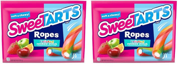 Sweetarts Ropes, Twisted Rainbow Punch Candy, 9 Ounce Pouch (Pack Of 2)