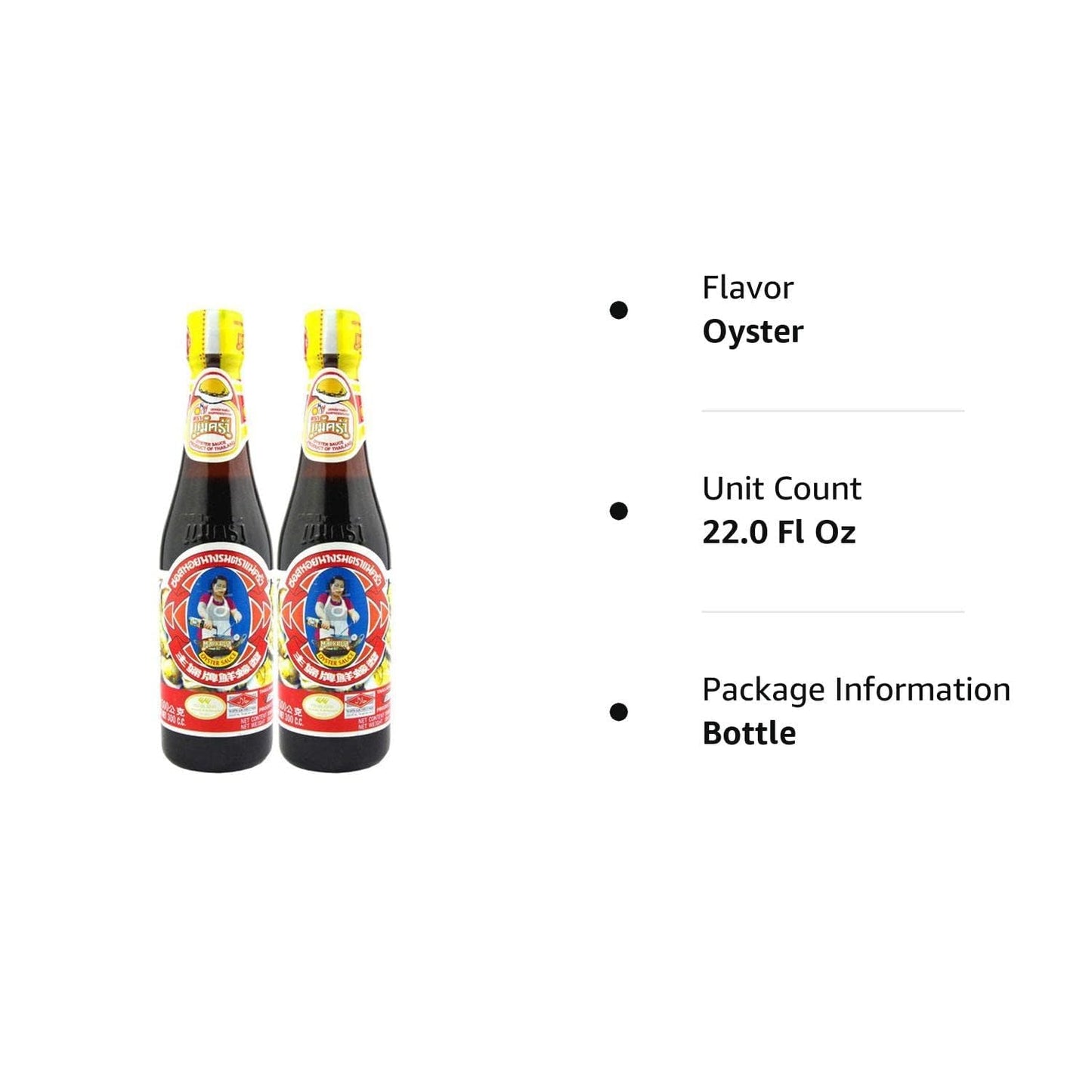 Thai Oyster Sauce Maekrua Brand - 11 Oz Bottle X 2