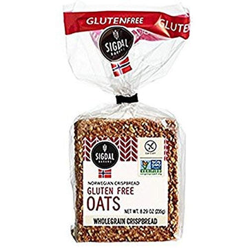 Sigdal Crispbread Oats, Gluten Free, Vegan, Non-GMO, Pack of 12, 8.29 OZ