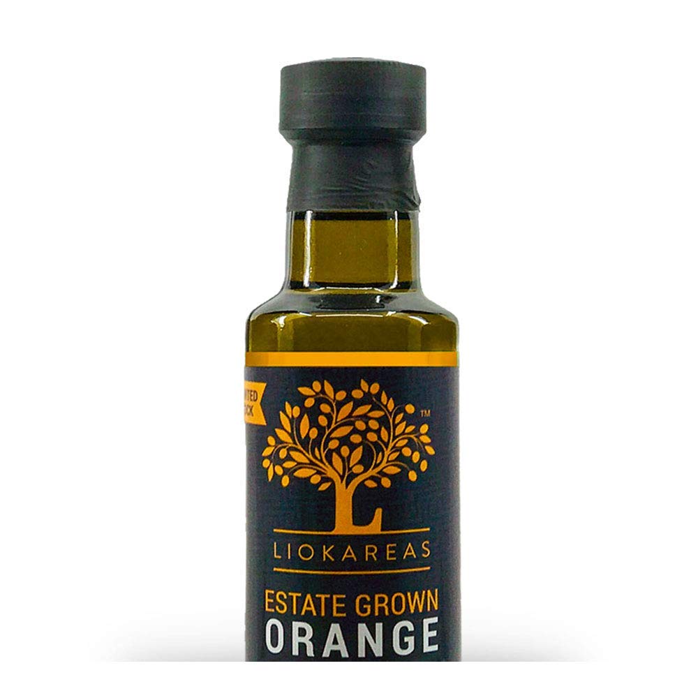 Liokareas Orange Olive Oil - Greek Extra Virgin, Cold Pressed, Organic, 8.45 Fl Oz