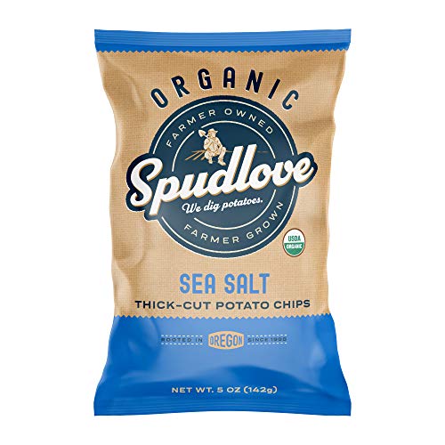 Spudlove Organic Potato Chips Kettle-Style Thick-Cut Sea Salt  5 Oz Bag