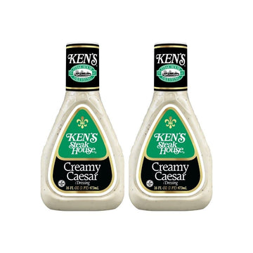 Kens Steakhouse Dressing, Creamy Caesar Dressing, Gluten Free Dressing For Salads Or Spreads, 16 Fl Oz Bottle (Pack Of 2)