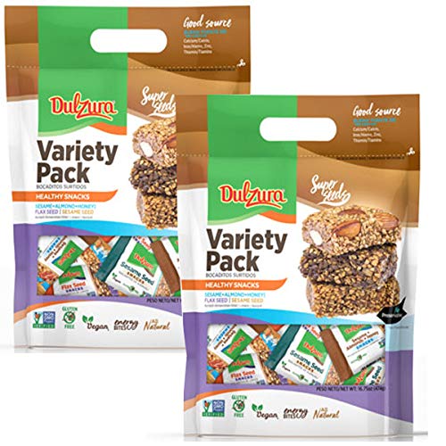 Dulzura Borincana Healthy Snack Variety Pack - Vegan, Non-GMO, Gluten-Free, 16.75 oz (2 Pack), Includes Limited Edition Sticker