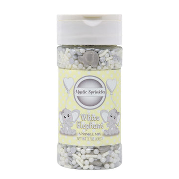 Mystic Sprinkles Baby Shower Sprinkle Mixes (White Elephant Sprinkle Mix 3.7Oz)