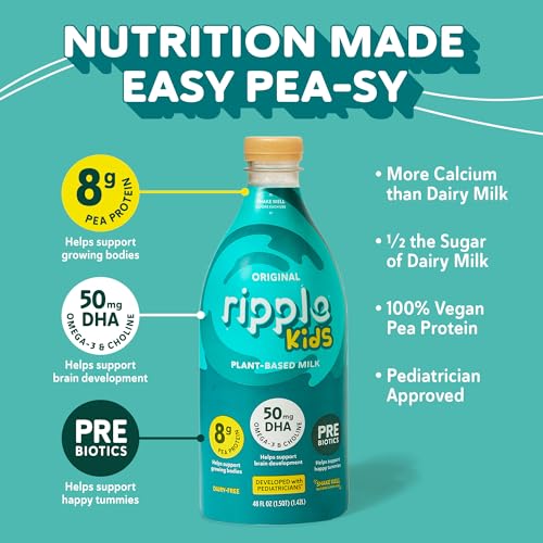 Ripple Kids Non-Dairy Milk, Vegan, Original, 48 Fl Oz