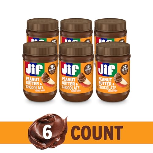 Jif Peanut Butter & Chocolate Flavored Spread, 15 Oz Jar, 6 Count Case