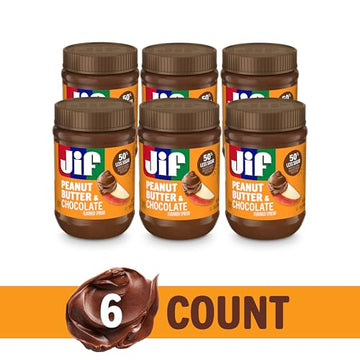 Jif Peanut Butter & Chocolate Flavored Spread, 15 Oz Jar, 6 Count Case