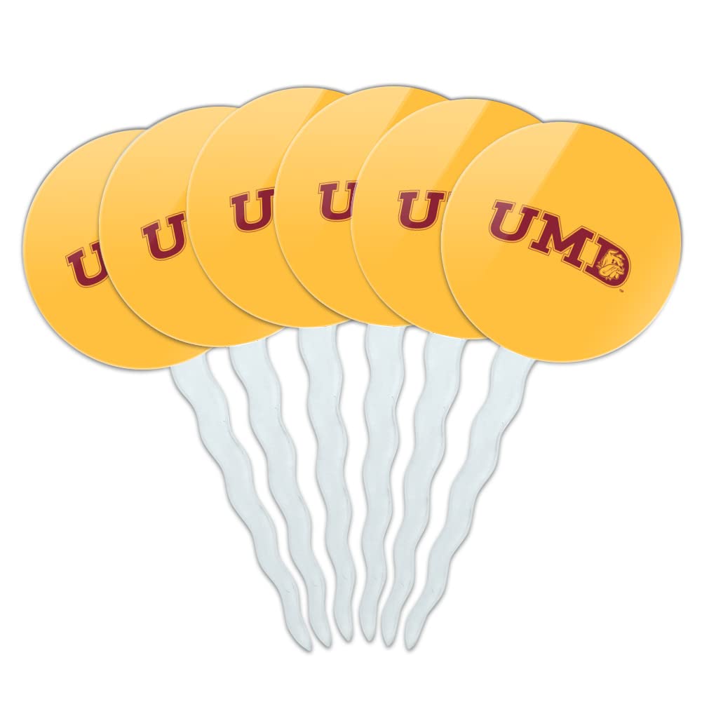 GRAPHICS & MORE UMD Secondary Logo Cupcake Picks Set of 6 | Acrylic | One Size | University of Minnesota Duluth