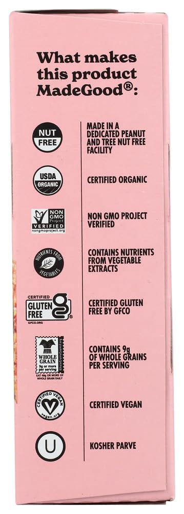 Madegood Organic Strawberry Crispy Squares, 4.68 Oz