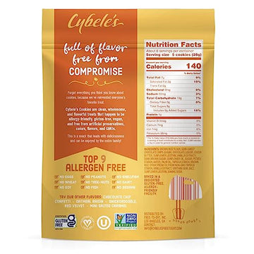 CYBELES FREE TO EAT Gluten-Free Vegan Mini Cookies - Chocolate Chip - 6 Ounce Pouch - Brown with Multi-colored Sprinkles