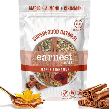 Earnest Eats Superfood Oatmeal, Maple Almond Cinnamon, Vegan, Gluten-Free, 11.5 oz (Pack of 3)
