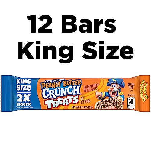 Cap'N Crunch Quaker King Size Treat Bars, Peanut Butter Flavor, 12 Count