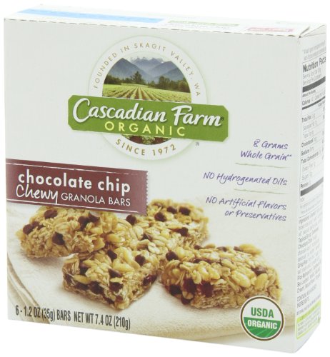 Cascadian Farm Organic Granola Bars, Chocolate Chip Chewy Granola Bars, 6 Bars (Pack Of 6)