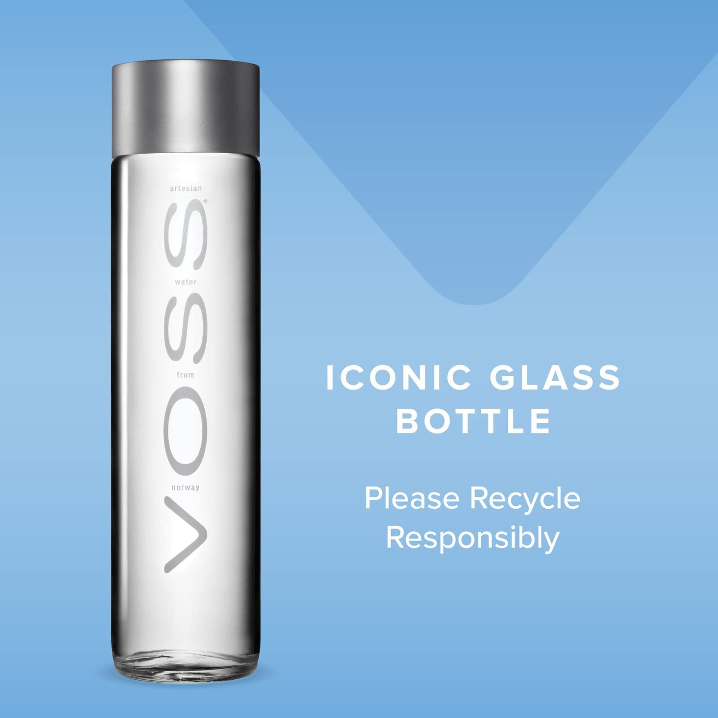 Voss Artesian Still Water From Norway Naturally Pure For A Crisp, Refreshing Taste 375Ml Glass Bottled Water 12.7 Fl Oz (Pack Of