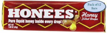 Ambrosoli Honees Honey Filled Drops, 1.6 Bars (Pack Of 12 Bars)