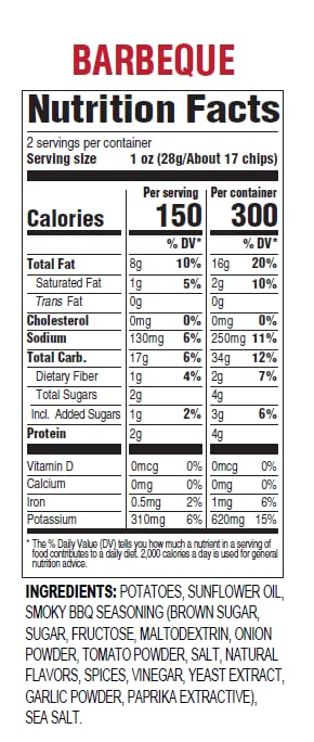 Hal'S New York Kettle Cooked Gluten Free Barbeque Bbq Flavored Potato Chip Crisps, 2 Oz (Pack Of 24)