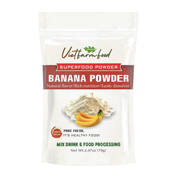 BANANA POWDER 2.47 oz (70g) VIETFARMFOOD: Freeze-Dried Extracted From 100% Pure, Sugar-Free. Used To Mix Mixed Drinks Fresh Frui