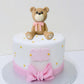 3D Bear Cake Toppers Bear Cake Decorations For Boy Girl Baby Shower Birthday Party Supplies (Pink)