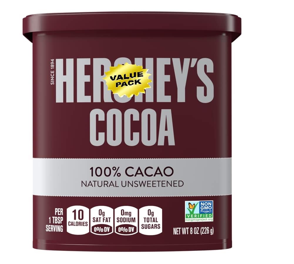 Cacao Natural Unsweetened Cocoa Powder Can  8 oz Pack of 2 - Perfect for Baking & Smoothies  Non-GMO  Certified Gluten-Free  226G Value Pack of 2 Cans (16 oz)