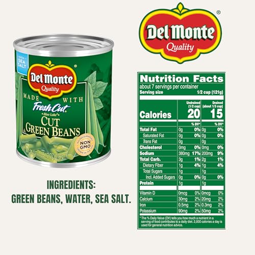 Del Monte Fresh Cut Blue Lake Cut Green Beans, 28 Oz. Can (Pack Of 6)