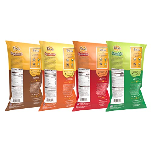 Unique Snacks Puffzels Variety Pack, Aged Cheddar And Honey Mustard, 2 Bags Of Each, Gluten-Free Snacks, 4.8 Ounce Snack Bags, Pack Of 4