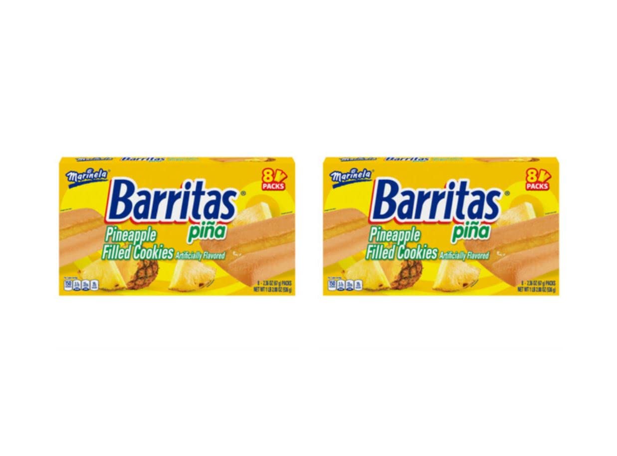 Marinela Barritas Piña Pineapple Soft Filled Cookie Bar | 2 Pack (16 Count)