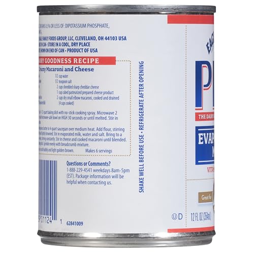 PET Evaporated Milk, 12 Ounce Can - Creamy & Rich Dairy Product, Perfect for Cooking and Baking