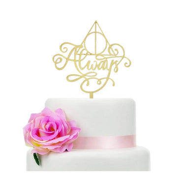Always Cake Topper Wood, Cake Topper For A Wedding/Engagement/Anniversary/Bridal Shower Party Decorations, Harry Potter Theme Pa