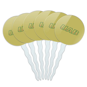 Alabama at Birmingham Secondary Logo Cupcake Picks Toppers Decoration Set of 6