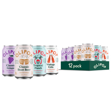 OLIPOP Prebiotic Soda Pop, Best Sellers Variety Pack, A New Kind of Soda Packed with Prebiotics, Fiber, and Botanicals, Gluten F
