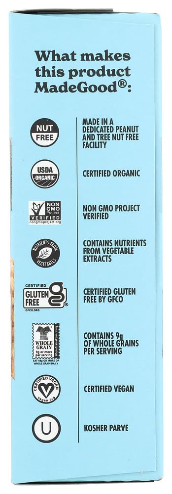 MadeGood Vanilla Crispy Squares, 6 Healthy Snacks, 0.78oz