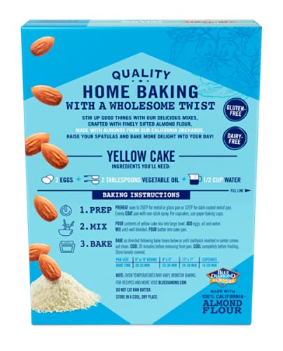 Blue Diamond Almonds Gluten-Free Flour Baking Mix, Yellow Cake, Multicolor, 12.2 Oz