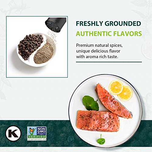 Soeos Black Peppercorns, 36oz (Pack of 2), Non-GMO, Kosher, Packed to Keep Peppers Fresh, Peppercorn for Grinder Refill, Whole P