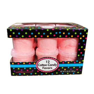 Albert's Pink Cotton Candy - 12 Pack - Fluffy Strawberry Sweet Treat - Resealable Tubs - Perfect for Parties & Events (Strawberr